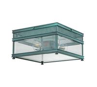 Elstead Lighting Elstead Holborn 2 Light Outdoor Flush Ceiling Fitting In Verdigris Finish