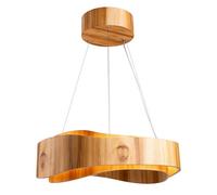 Luminosa Lighting Elstead Horizon 60Cm Cylindrical Pendant Ceiling Light Teak