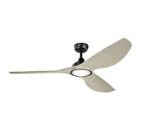 Luminosa Lighting Elstead Imari 165Cm Ceiling Fan With Dimmable 3000K Led Light, Satin Black, Remote Control