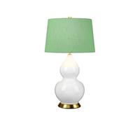 Luminosa Lighting Luminosa Isla Table Lamp With Round Tapered Shade, Aged Brass, White, Green