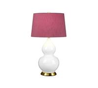 Luminosa Lighting Luminosa Isla Table Lamp With Round Tapered Shade, Aged Brass, White, Purple