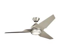Luminosa Lighting Elstead Jade 152Cm Ceiling Fan With Dimmable 3000K Led Light, Brushed Nickel, Remote Control