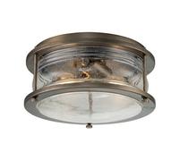 Kichler Ashland Bay 2 Outdoor Light Flush Ceiling Fitting in Burnished Bronze Finish with Clear Glass