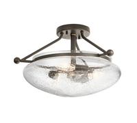 Kichler Belle 3 Light SemiFlush Mount Olde Bronze Netlighting Brown One Size