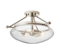 Kichler Belle 3 Light SemiFlush Mount Polished Nickel Netlighting Grey One Size
