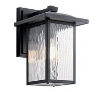 Luminosa Lighting Elstead Kichler Cappanna Medium Outdoor Wall Lantern Traditional Textured Black Ip44 1X E27