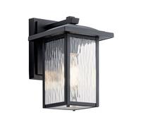 Luminosa Lighting Elstead Kichler Cappanna Small Outdoor Wall Lantern Traditional Textured Black Ip44 1X E27