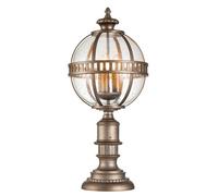 Luminosa Lighting Elstead Kichler Halleron Outdoor Pedestal Light Burnished Bronze, Ip44
