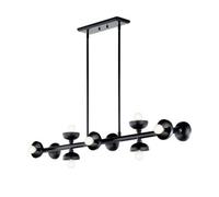 Luminosa Lighting Elstead Kichler Palta Bar Pendant Ceiling Light Contemporary Satin Black 10X E14
