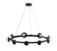 Luminosa Lighting Elstead Kichler Palta Cylindrical Pendant Ceiling Light Contemporary Satin Black 9X E14