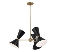 Luminosa Lighting Elstead Kichler Phix Multi Arm Pendant Ceiling Light Contemporary Champagne Bronze, Black 6X E27