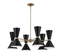 Luminosa Lighting Elstead Kichler Phix Multi Arm Pendant Ceiling Light Contemporary Champagne Bronze, Black 12X E27