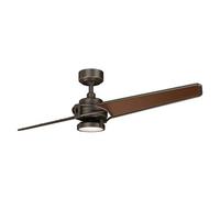 Luminosa Lighting Elstead Kichler Xety 2 Blade 142Cm Ceiling Fan With Led Light Olde Bronze Remote Control