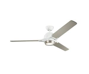 Luminosa Lighting Elstead Kichler Zeus 3 Blade 152Cm Ceiling Fan With Led Light Brushed Nickel Remote Control