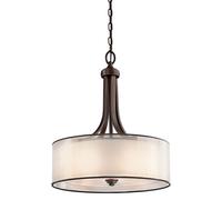Luminosa Lighting Elstead Lacey 4 Light Large Round Ceiling Pendant Mission Bronze, E27