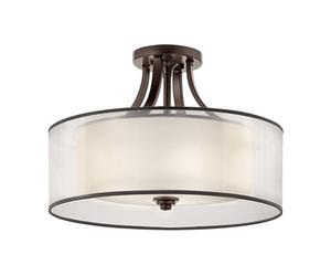 Luminosa Lighting Elstead Lacey 4 Light Semi-Flush Mount, Mission Bronze, E27