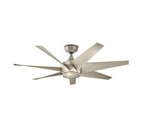 Netlighting Lehr II 137cm 7 Blade Ceiling Fan Antique Satin Silver Remote Contro
