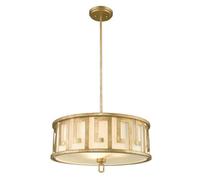 Luminosa Lighting Elstead Lemuria 3 Light Large Round Ceiling Duo-Mount Pendant Gold, E27