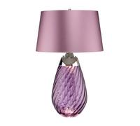 Luminosa Lighting Elstead Lena 2 Light Large Plum Table Lamp, Plum-Tinted Glass , Heather Shade, E27