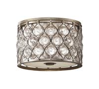 Luminosa Lighting Elstead Lucia 2 Light Flush Ceiling Light Burnished Silver, E27