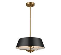 Luminosa Lighting Elstead Luella 3 Light Duo-Mount Pendant Black & Brass