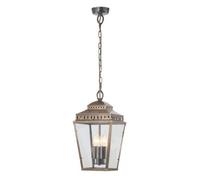 Elstead Mansion House - 3 Light Outdoor Ceiling Chain Lantern Brass IP44, E14