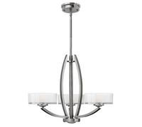 Luminosa Lighting Elstead Meridian Multi Arm Chandelier 3 Light Brushed Nickel Finish, G9