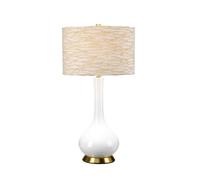 Luminosa Lighting Luminosa Milo Table Lamp With Round Shade, Aged Brass, White, Orange