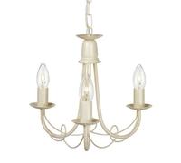 Minster Chandelier 3 Light Ivory, Gold Finish, E14 - Gold