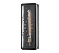 Luminosa Lighting Elstead Monte Large Flush Wall Lantern Black Ip44
