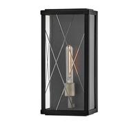 Luminosa Lighting Elstead Monte Medium Flush Wall Lantern Black Ip44