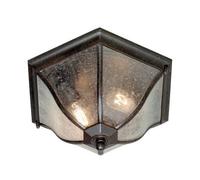 Luminosa Lighting Elstead New England 2 Light Medium Outdoor Flush Ceiling Lantern Weathered Bronze Ip44, E27