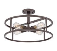 Luminosa Lighting Elstead New Harbor 4 Light Semi Flush Ceiling Light Western Bronze, E27