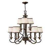 Luminosa Lighting Elstead Plymouth 9 Light Multi Arm Chandelier Olde Bronze Finish, E14