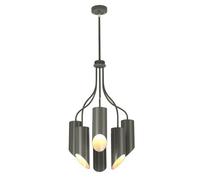 Elstead Lighting Quinto 6 Light Chandelier Dark Grey Polished Nickel, Silver