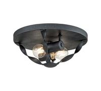 QUOIZEL Bradbury ceiling light, 2-bulb, grey