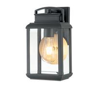 Luminosa Lighting Elstead Quoizel Byron Outdoor Wall Lantern Graphite With Pewter Reflector, Ip44