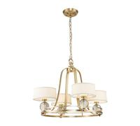 Luminosa Lighting Elstead Quoizel Gotham Multi Arm Chandelier With Shades Brushed Brass