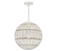Luminosa Lighting Elstead Quoizel Lindendale Spherical Pendant Ceiling Light Contemporary Antique White Ip44 1X E27