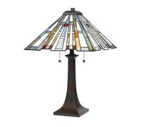 Luminosa Lighting Elstead Quoizel Maybeck Tiffany Table Lamp Valiant Bronze