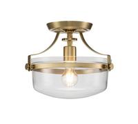Luminosa Lighting Elstead Quoizel Penn Station Cylindrical Ceiling Light Brushed Brass