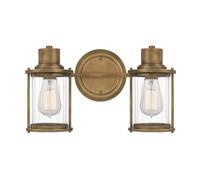 Luminosa Lighting Elstead Quoizel Riggs Wall Lamp Weathered Brass, Ip44