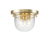 Luminosa Lighting Elstead Quoizel Whistling Bowl Semi Flush Ceiling Light Polished Brass, Ip44