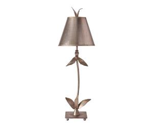 Luminosa Lighting Elstead Red Bell 1 Light Table Lamp Silver Floral Leaves Design, E27