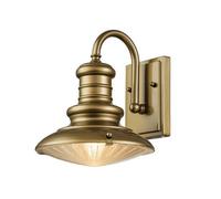 Luminosa Lighting Elstead Redding Station Outdoor Dome Wall Lamp, Painted Distressed Bronze Ip44