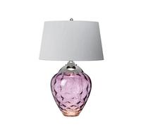 Luminosa Lighting Elstead Samara Table Lamp Metal Work Polished Nickel - Glassware Plum
