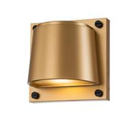 HINKLEY Outdoor wall light Scout, brass, IP44, 16.5 cm x 16.5 cm