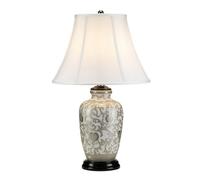 Luminosa Lighting Elstead Silverthistle 1 Light Table Lamp - White, Silver Finish, E27