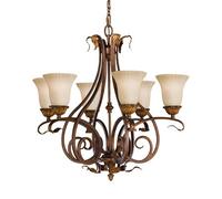 Luminosa Lighting Elstead Sonoma Valley 6 Light Multi Arm Chandelier Aged Tortoise Shell Finish, E27
