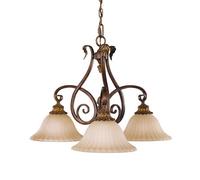 Luminosa Lighting Elstead Sonoma Valley Multi Arm Chandelier 3 Light Aged Tortoise Shell Finish, E27
